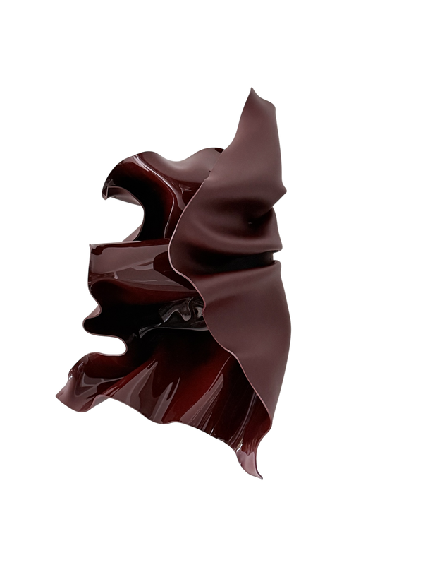Deep Rosè, a wall sculpture by Bec Stevens in Chocolate Burgundy, front view