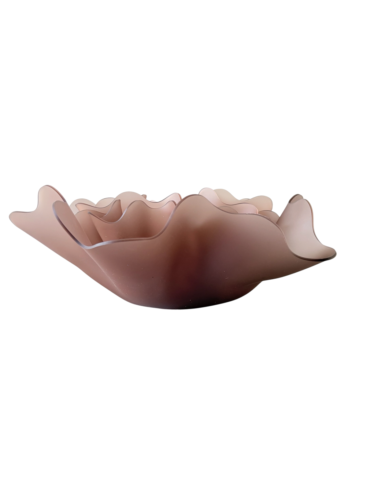 Triple Peony, a sculptural lamp by Bec Stevens in Frosted Mocha, as a bowl without its lamp base